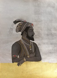 Shamsuddin Tanwri, 21 x 29 Inch, Graphite Gold and Silver Leaf on Paper, Figurative Painting, AC-SUT-054